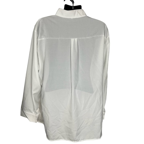MEN'S BUTTON UP DRESS SHIRT WHITE LONG SLEEVED SIZE 2XL NWOT - Picture 2 of 7